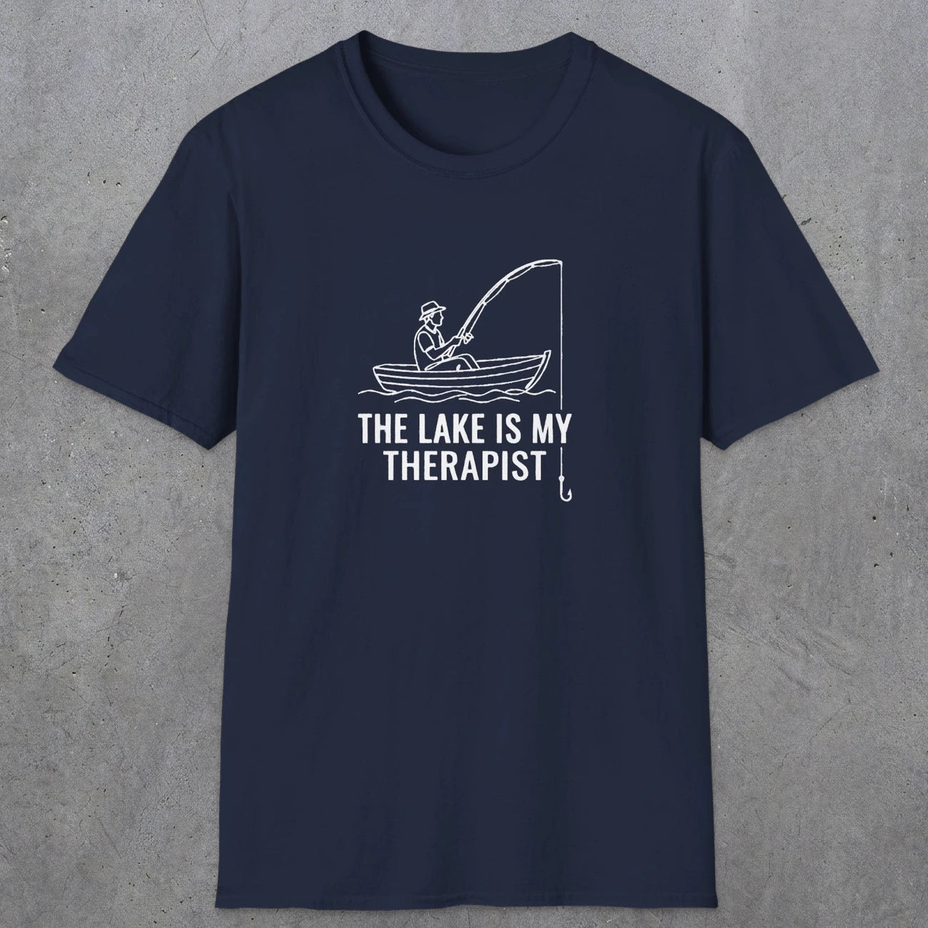053 The lake is my therapist | Funny Dad T-Shirt | RustyDad
