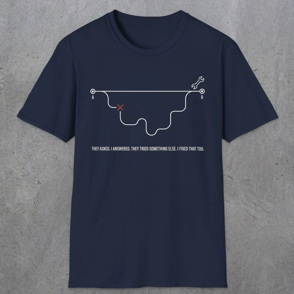0162 They Asked. I Answered. They Tried Something Else. I Fixed That Too | Funny Dad T-Shirt | RustyDad