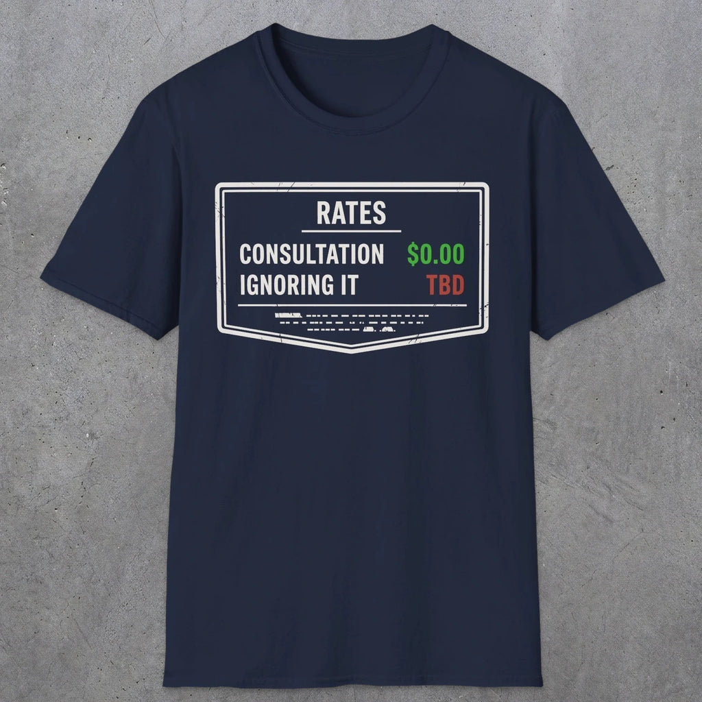 0163 Consultation: Free. Ignoring It: TBD | Funny Dad T-Shirt | RustyDad