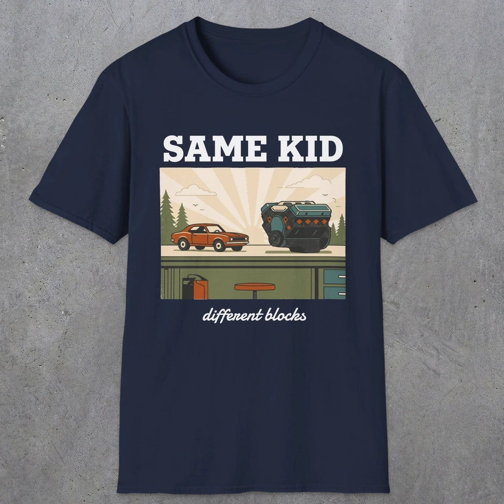 0550 Same Kid. Different Blocks. | Dad T-Shirt | RustyDad