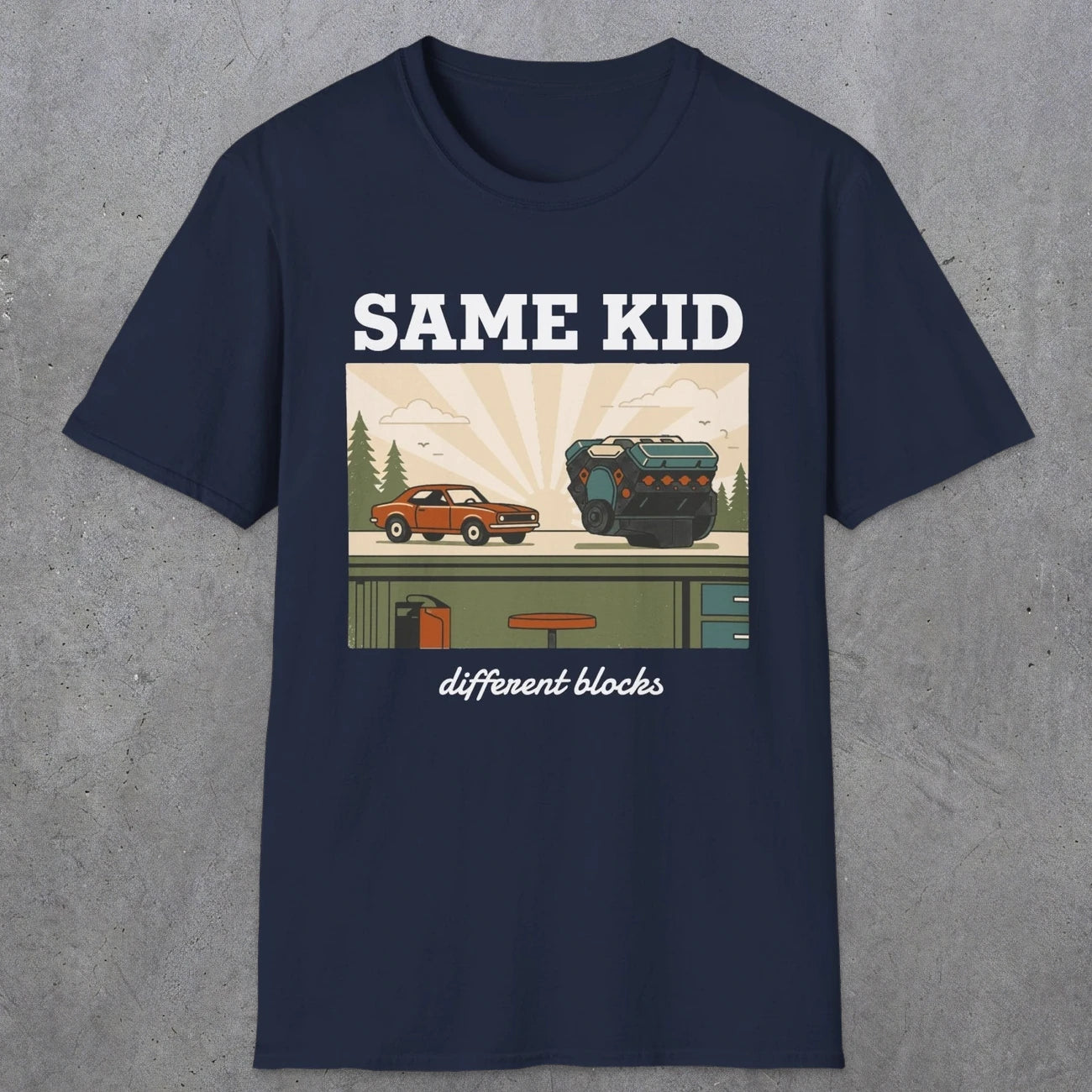 0550 Same Kid. Different Blocks. | Dad T-Shirt | RustyDad