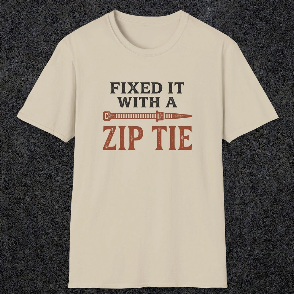 0035 Fixed it with a zip tie | Funny Dad T-Shirt | RustyDad