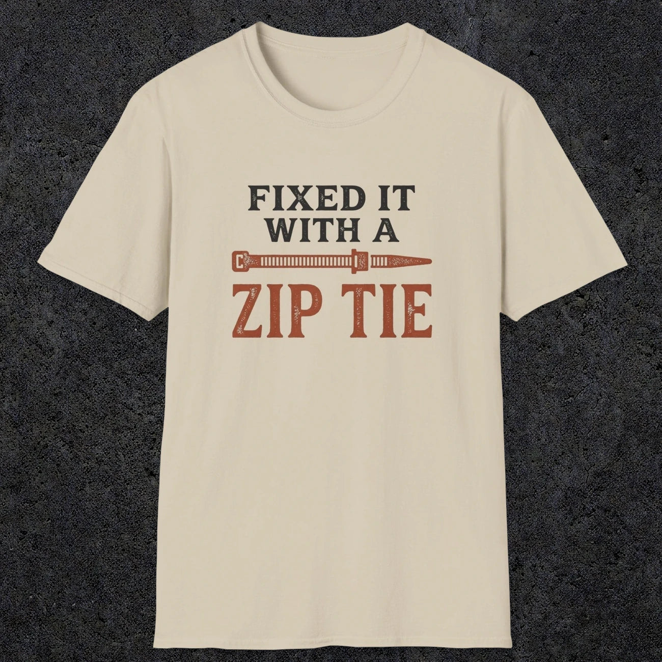 0035 Fixed it with a zip tie | Funny Dad T-Shirt | RustyDad