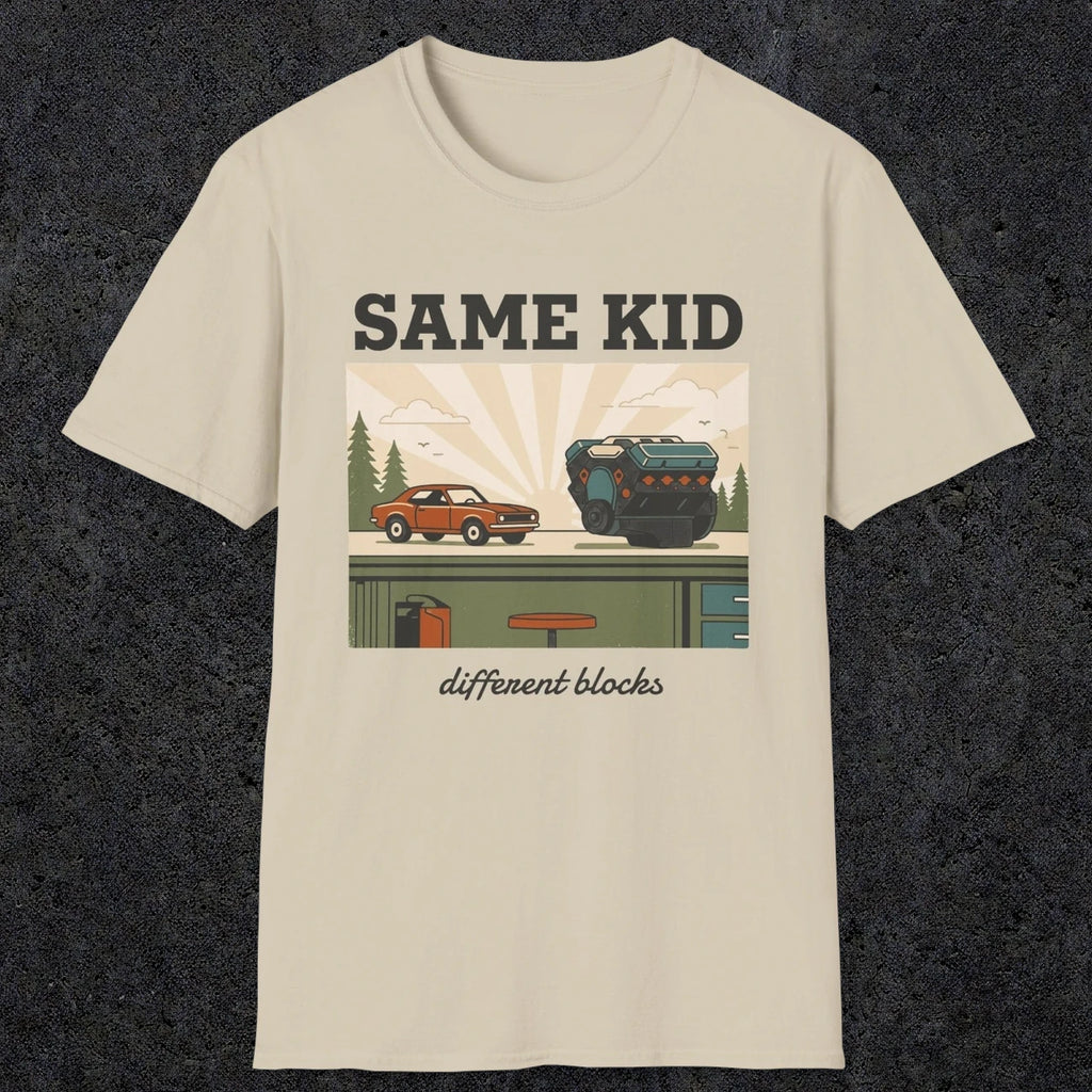 0550 Same Kid. Different Blocks. | Dad T-Shirt | RustyDad