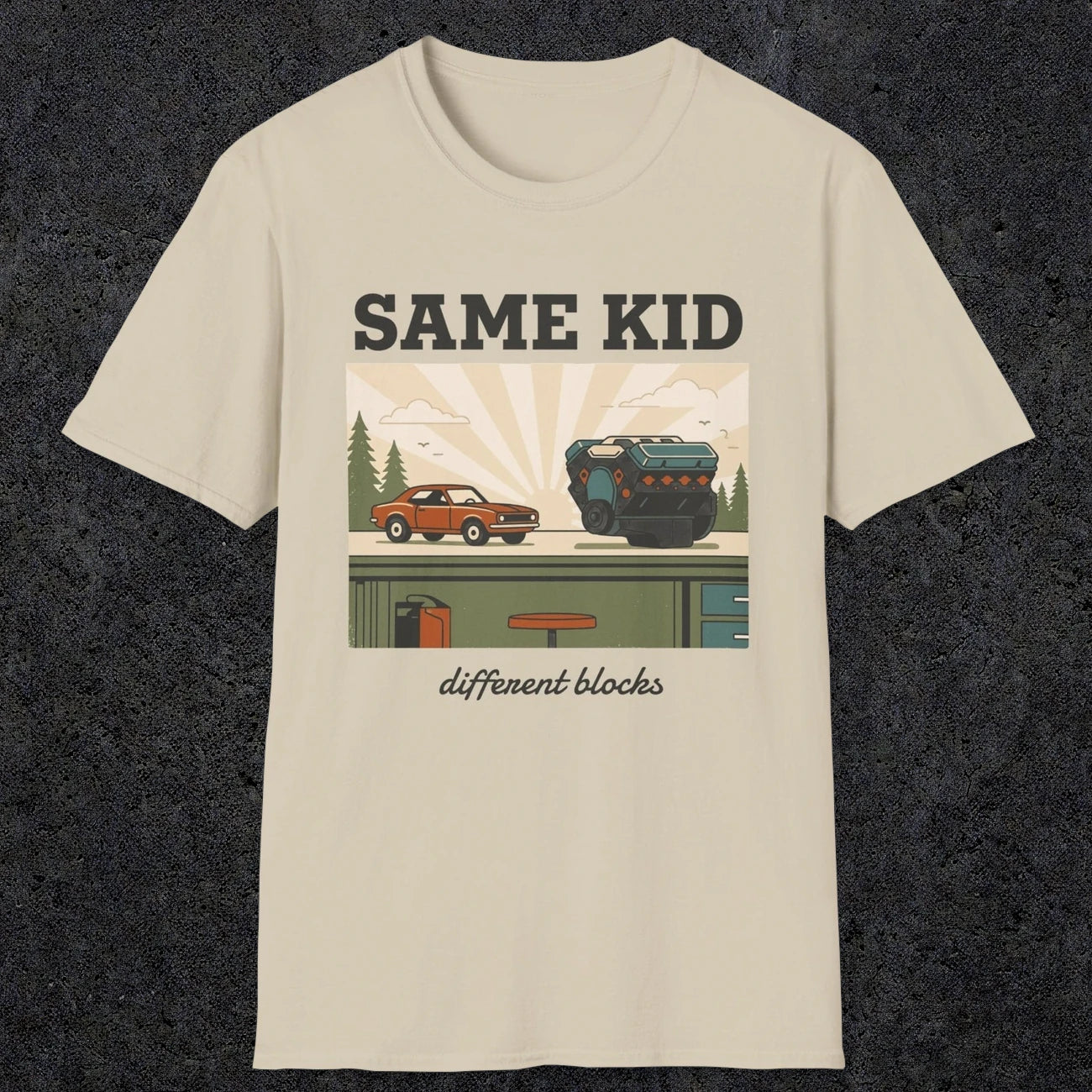 0550 Same Kid. Different Blocks. | Dad T-Shirt | RustyDad