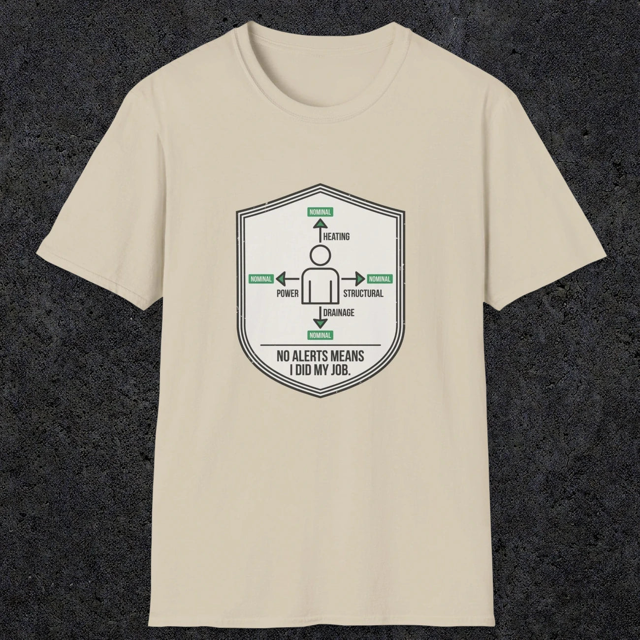 0105 No Alerts Means I Did My Job | Funny Dad T-Shirt | RustyDad
