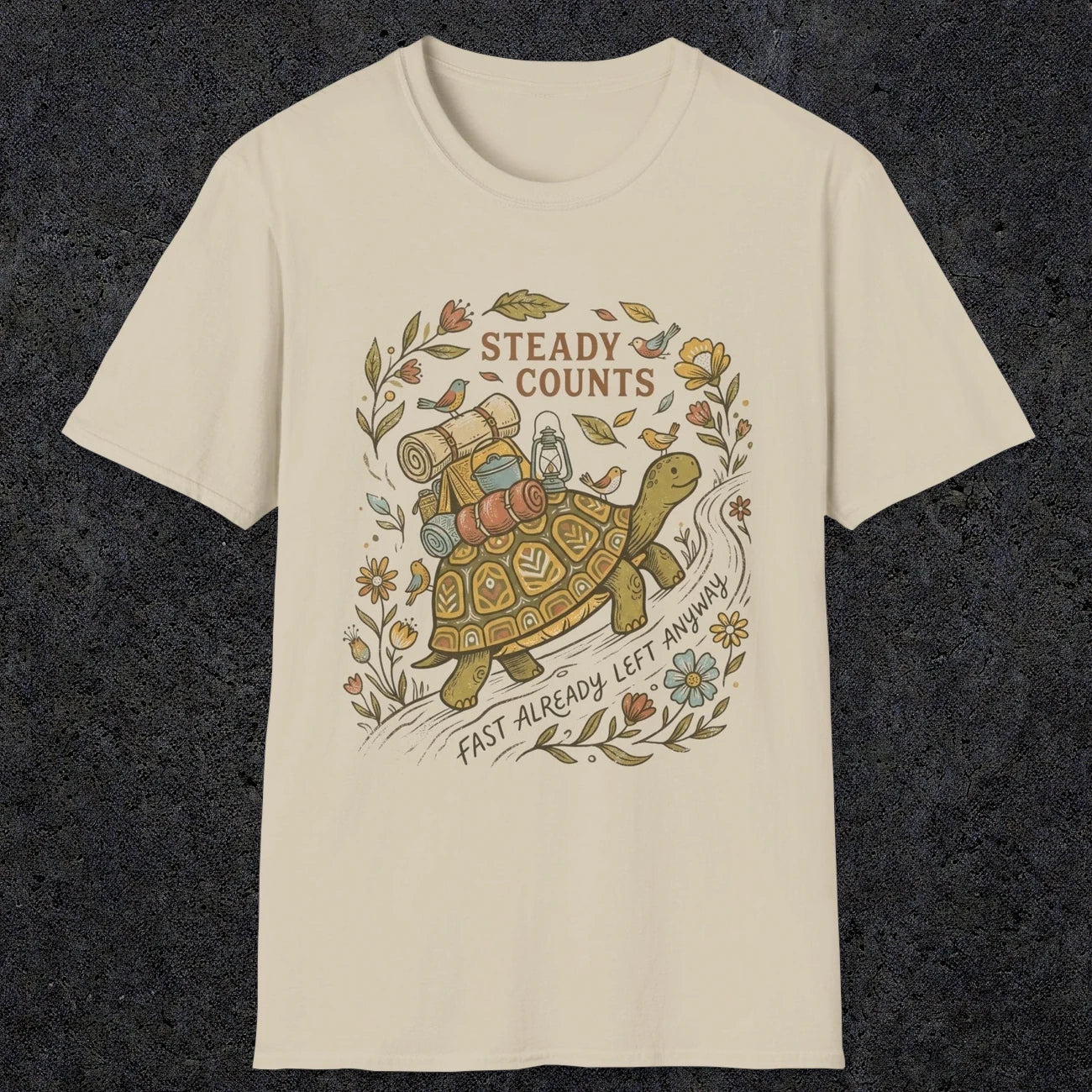 009 Steady counts, fast already left anyway | Funny Dad T-Shirt | RustyDad