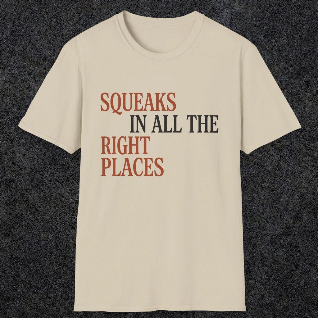 0044 Squeaks in all the right places | Funny Dad T-Shirt | RustyDad