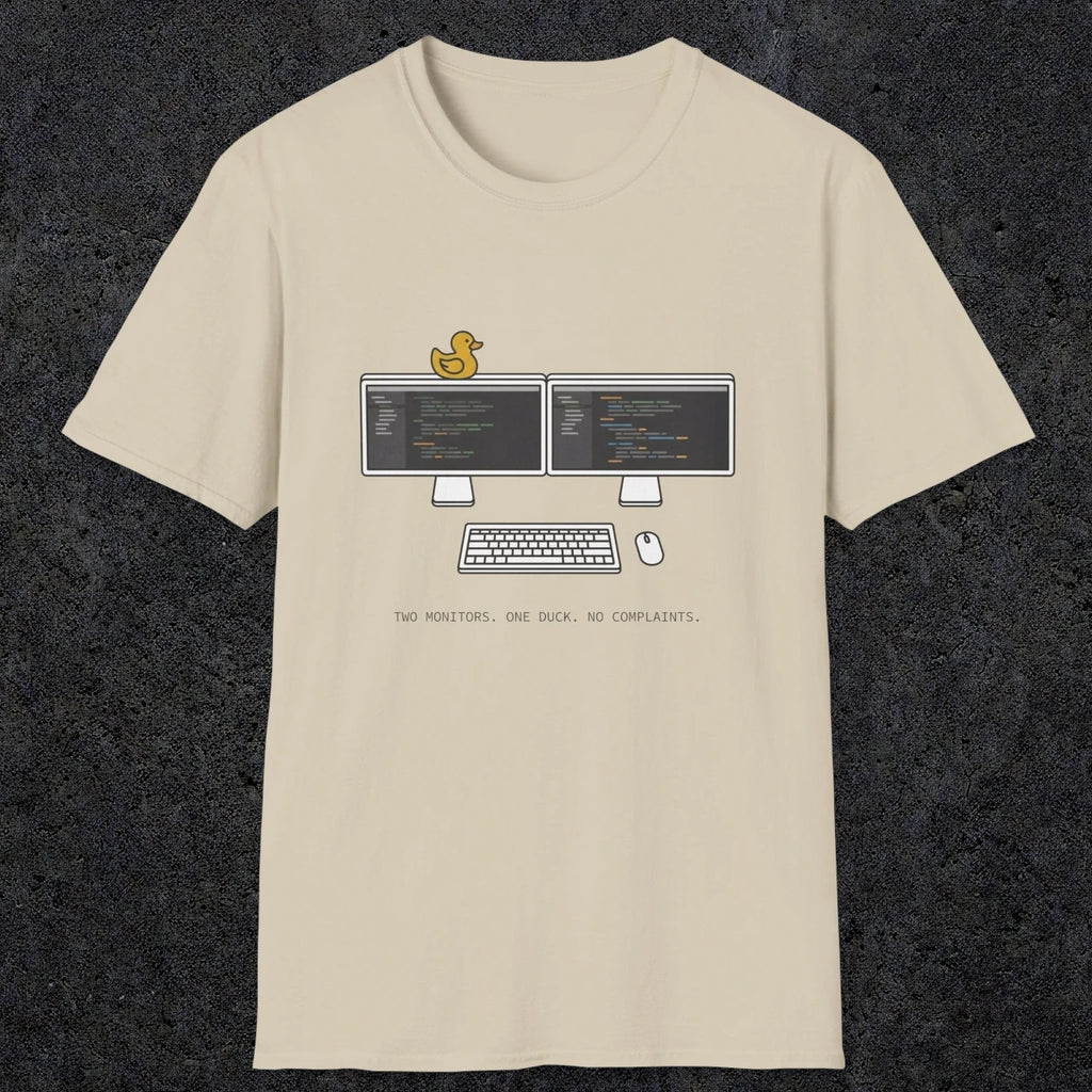 0117 Two Monitors One Duck No Complaints | Funny Dad T-Shirt | RustyDad