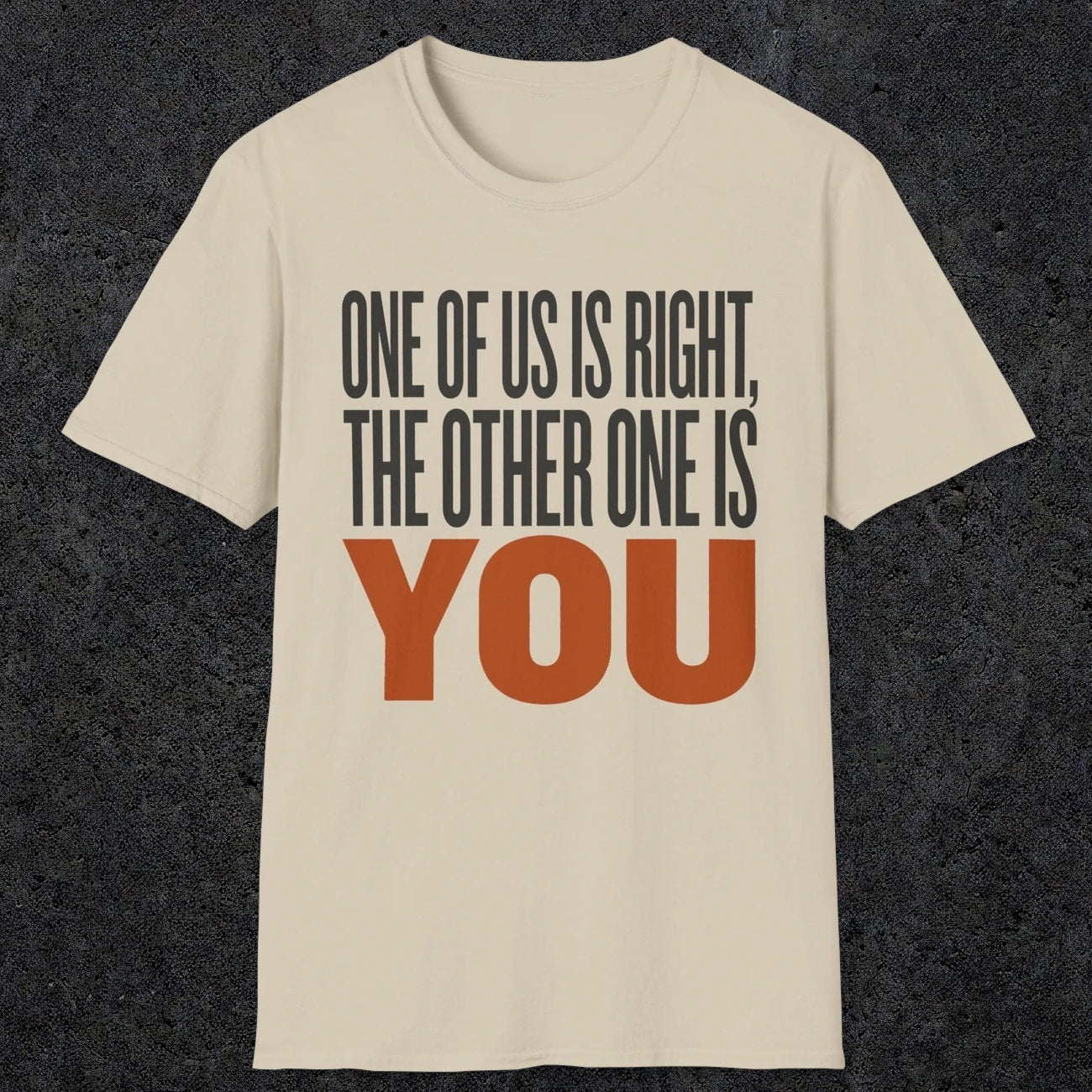 0439 One Of Us Is Right. The Other One Is You | Funny Dad T-Shirt | RustyDad