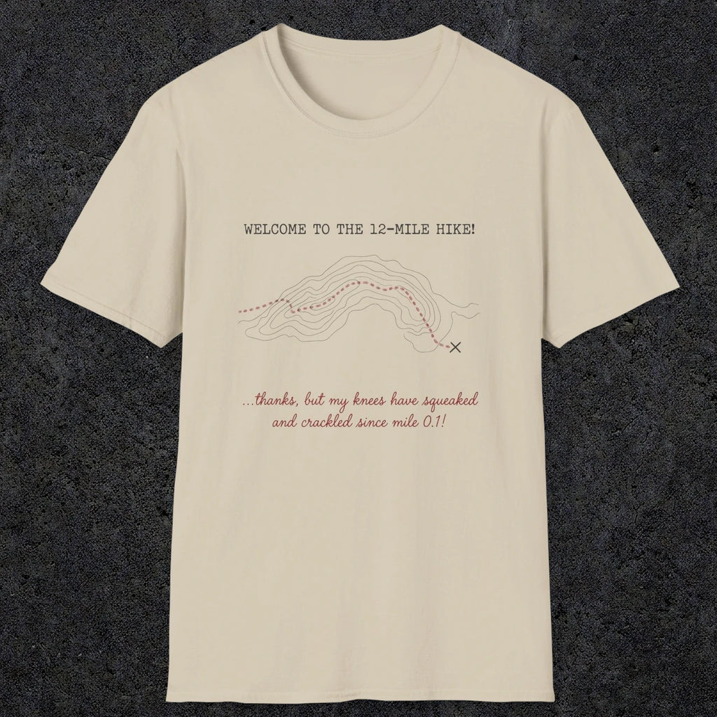 0117 Welcome to the 12-mile hike ..thanks but my knees have squeaked and crackled since mile 0.1 | Funny Dad T-Shirt | RustyDad