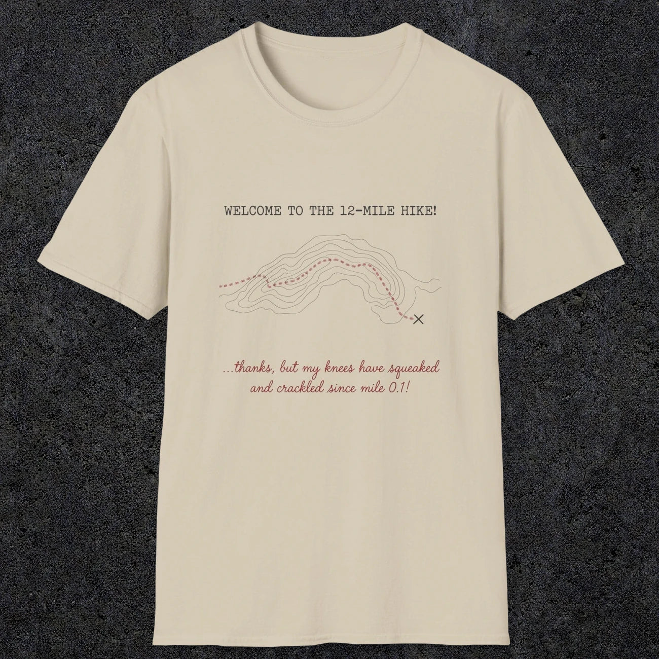 0117 Welcome to the 12-mile hike ..thanks but my knees have squeaked and crackled since mile 0.1 | Funny Dad T-Shirt | RustyDad