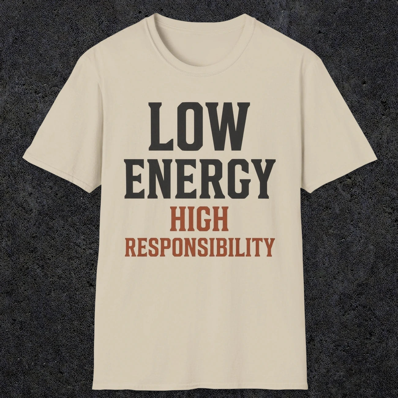 0022 Low energy high responsibility | Funny Dad T-Shirt | RustyDad