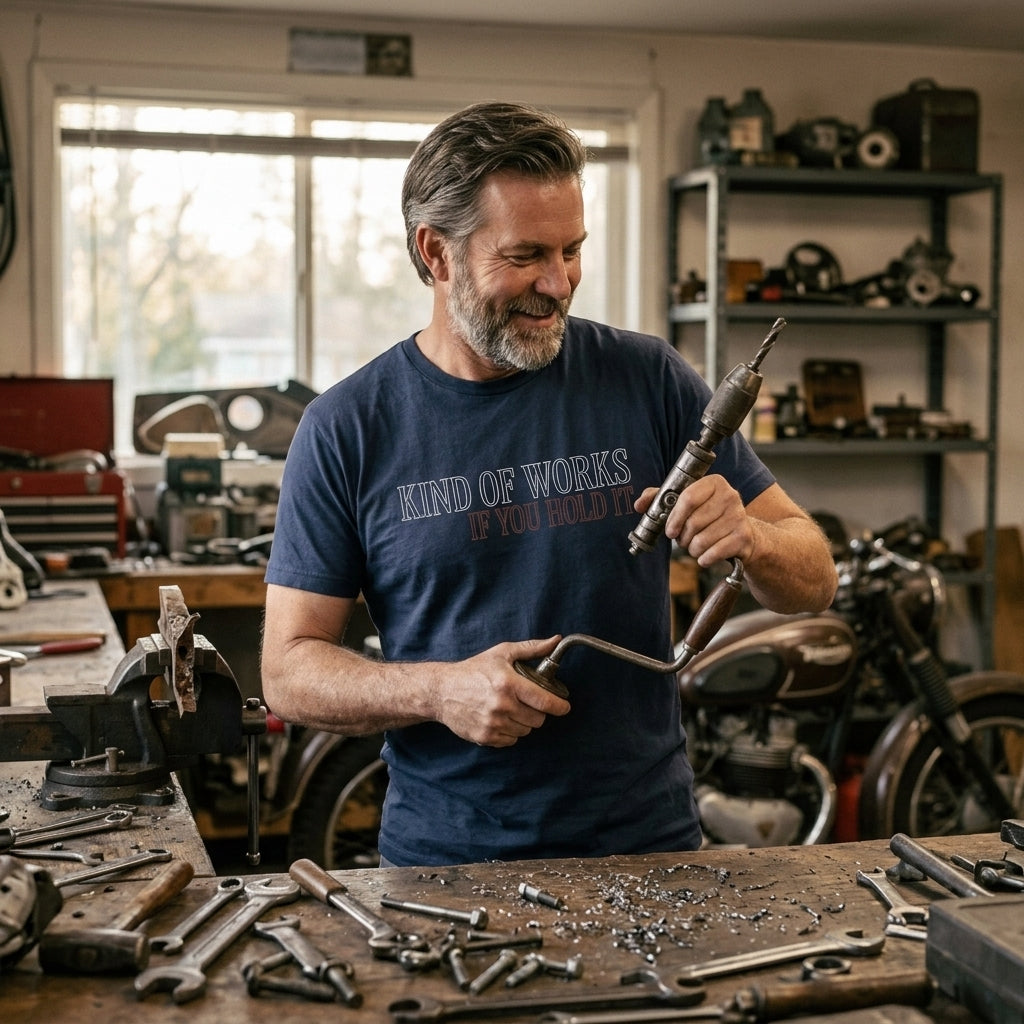 Great gift for handymen, DIY dads, and guys who fix things with a specific angle and a prayer.