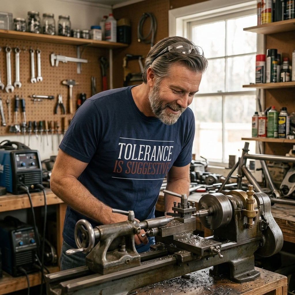 Great gift for handymen, machinists, and dads who fix everything with a shim and a prayer.