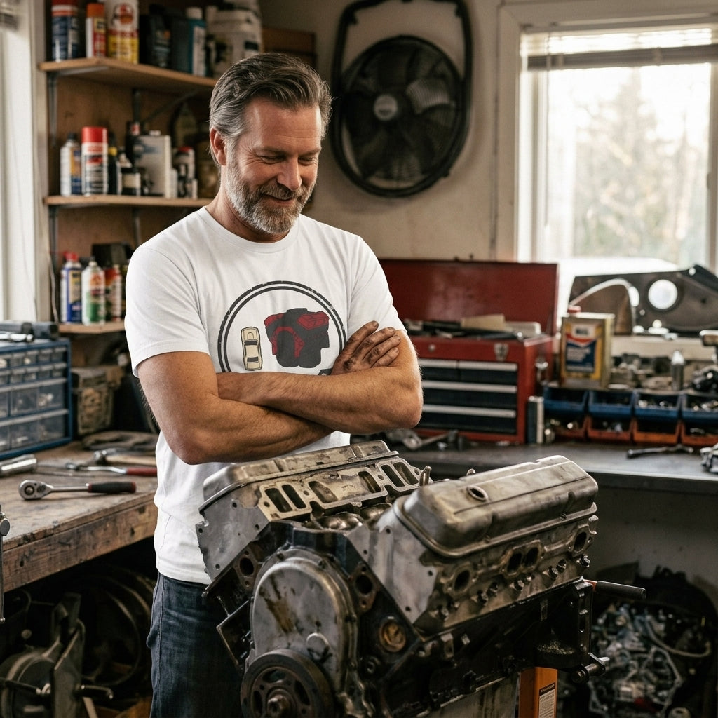 Great gift for engine guys, classic car builders, and dads who upgraded to the 500-pound version of their childhood hobby.