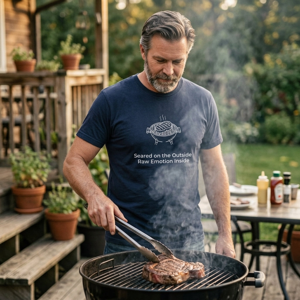 Great gift for the family grill master who keeps his feelings under a layer of seasoning and smoke.