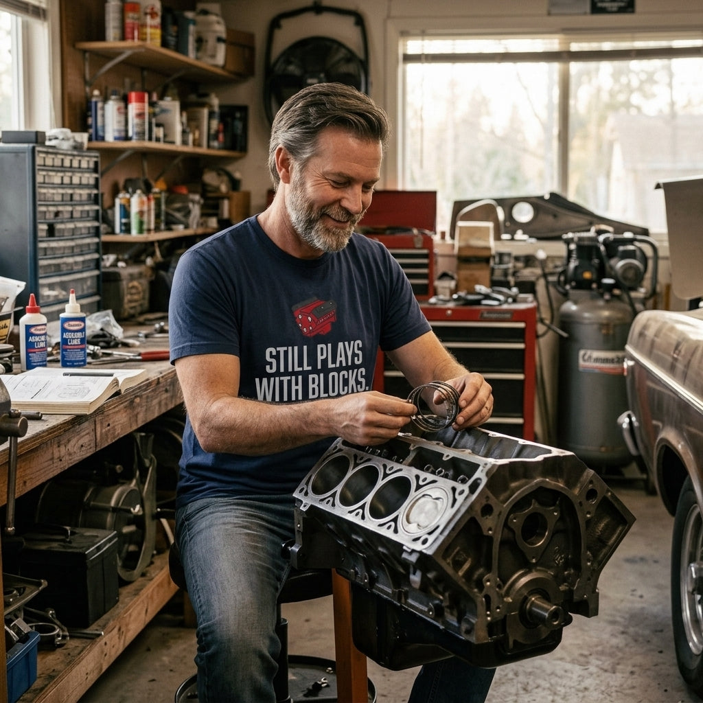 Great gift for engine guys, car enthusiasts, and anyone whose definition of blocks changed when he discovered what lived under a hood.