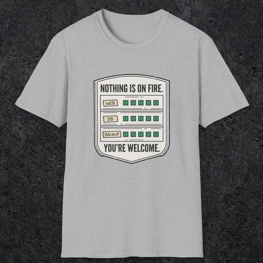 0121 Nothing Is On Fire Youre Welcome | Funny Dad T-Shirt | RustyDad