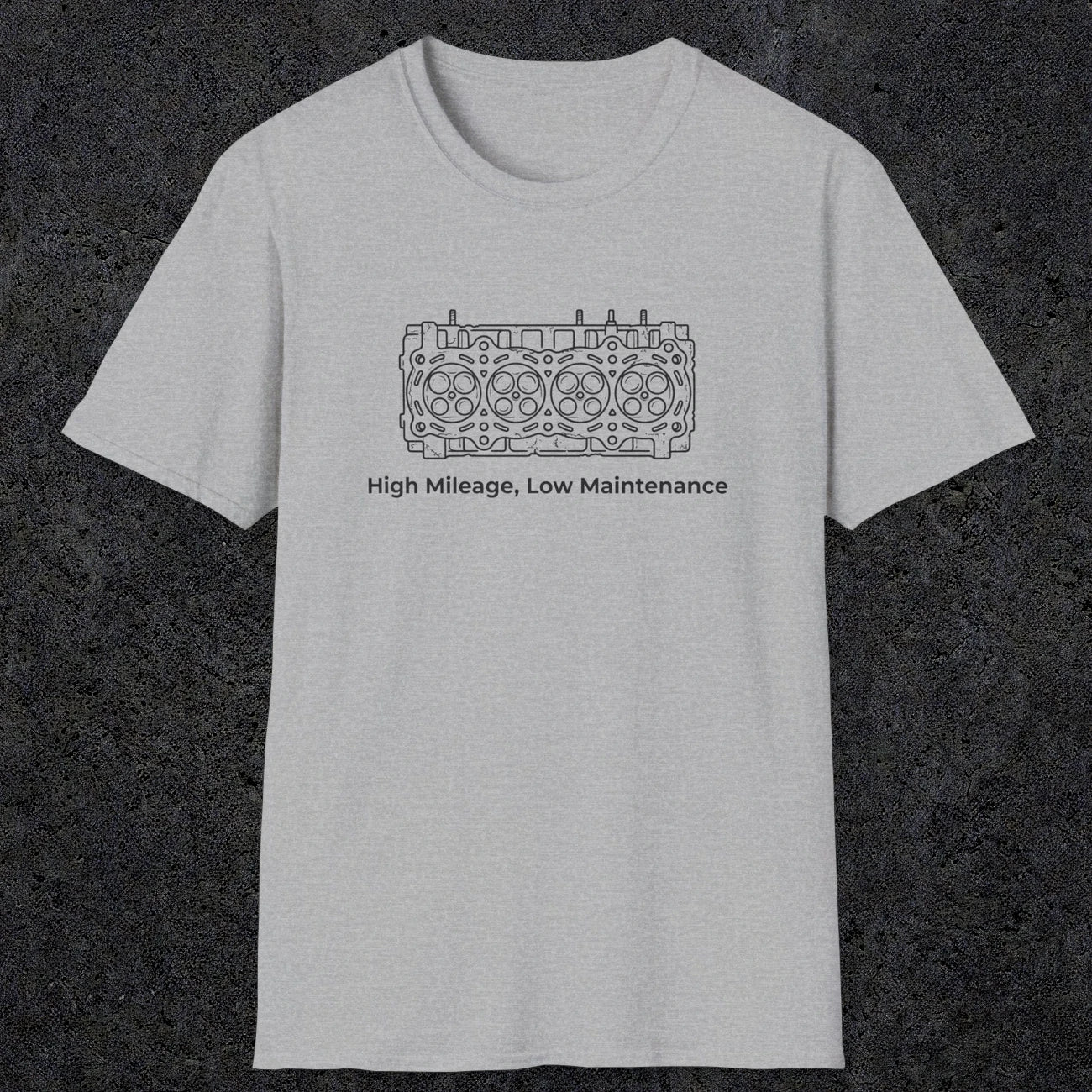 039 High Mileage, Low Maintenance | Funny Dad T-Shirt | RustyDad