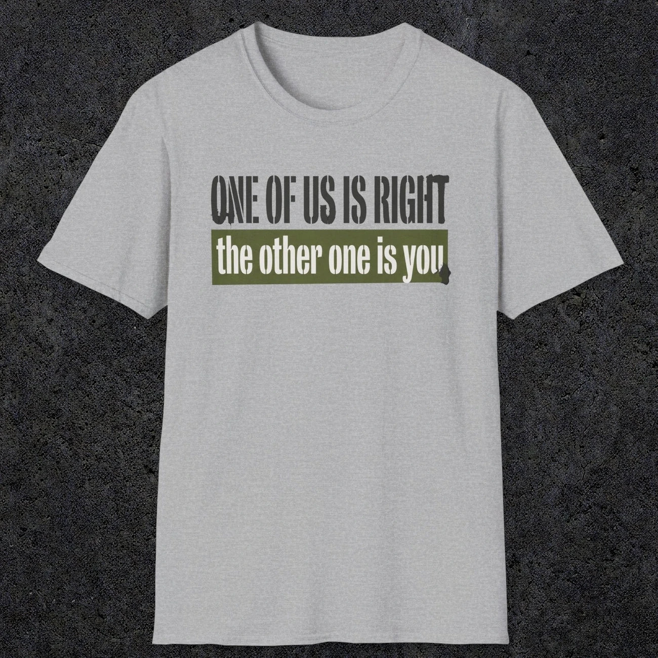 0437 One Of Us Is Right. The Other One Is You | Funny Dad T-Shirt | RustyDad