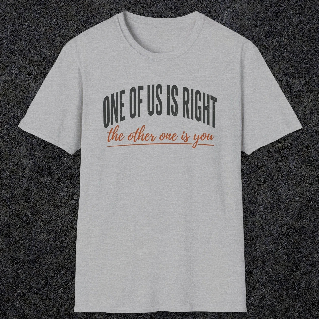 0438 One Of Us Is Right. The Other One Is You | Funny Dad T-Shirt | RustyDad
