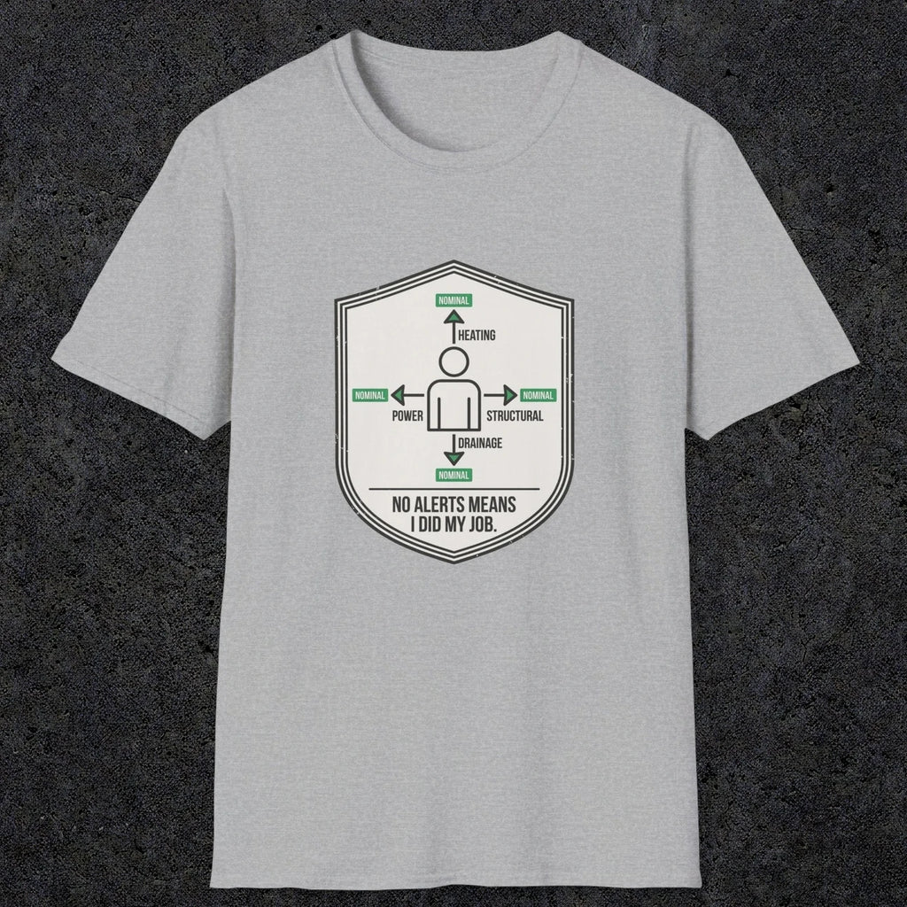 0105 No Alerts Means I Did My Job | Funny Dad T-Shirt | RustyDad