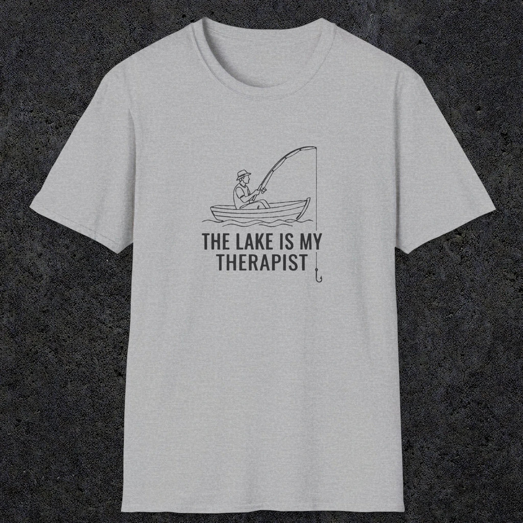053 The lake is my therapist | Funny Dad T-Shirt | RustyDad