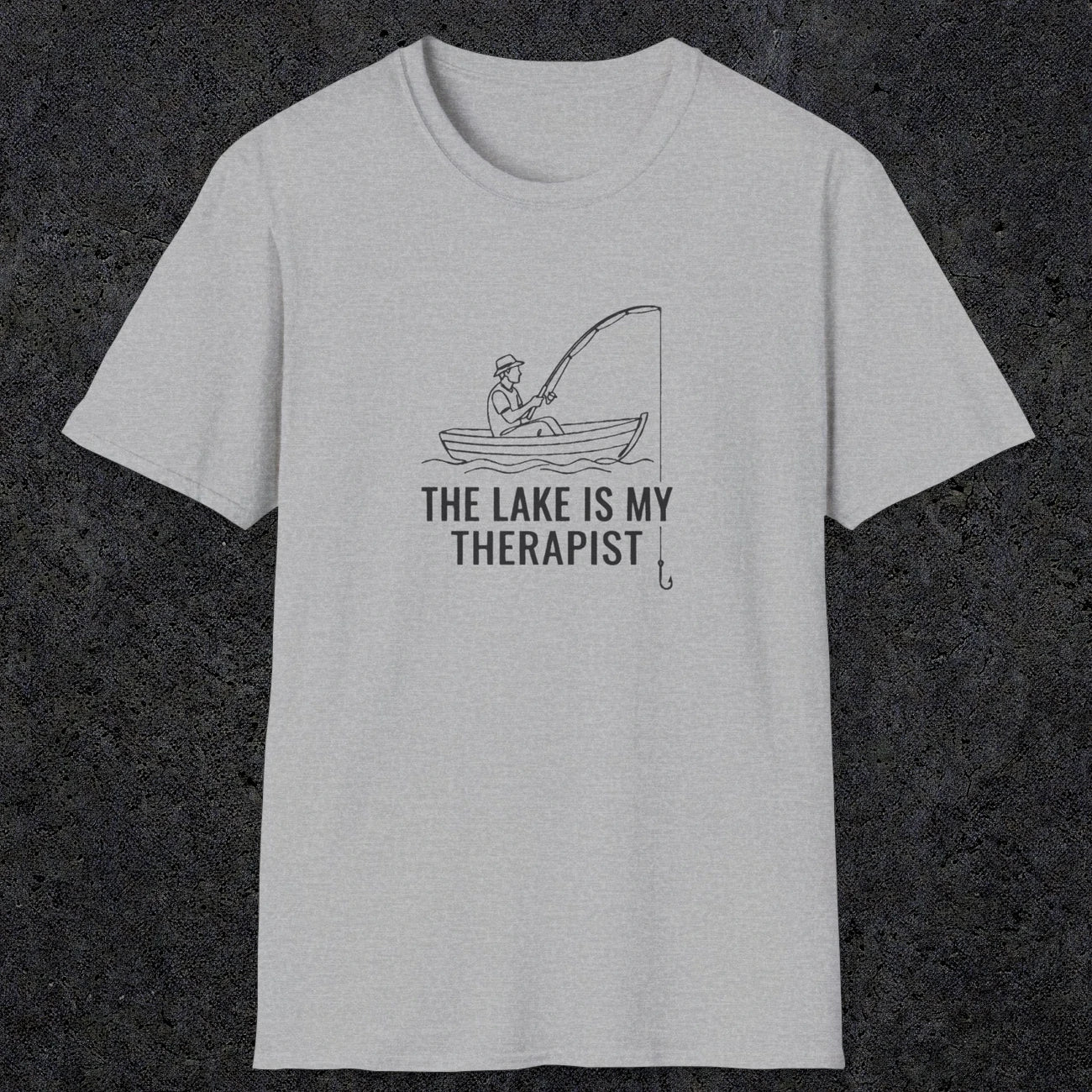 053 The lake is my therapist | Funny Dad T-Shirt | RustyDad