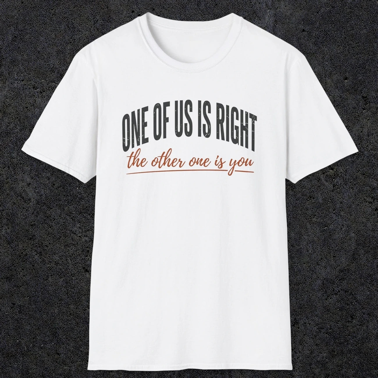 0438 One Of Us Is Right. The Other One Is You | Funny Dad T-Shirt | RustyDad