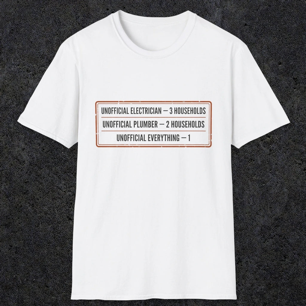 145 Unofficial Electrician Plumber Everything | Funny Dad T-Shirt | RustyDad