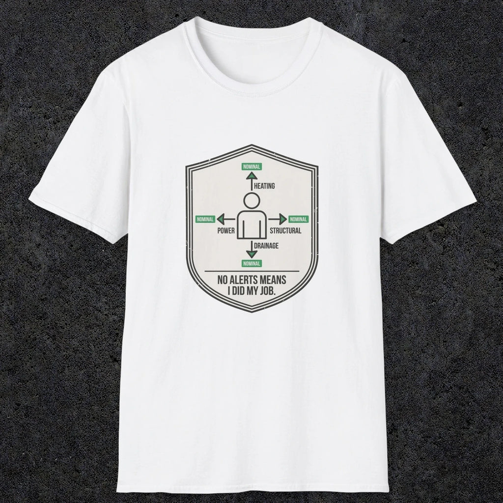 0105 No Alerts Means I Did My Job | Funny Dad T-Shirt | RustyDad