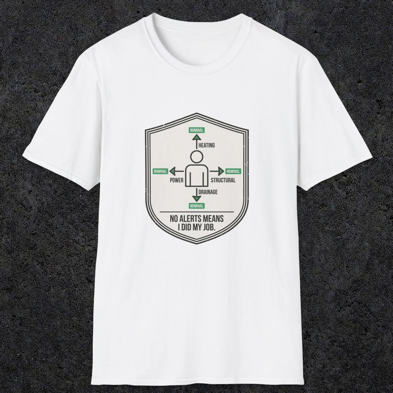 0105 No Alerts Means I Did My Job | Funny Dad T-Shirt | RustyDad