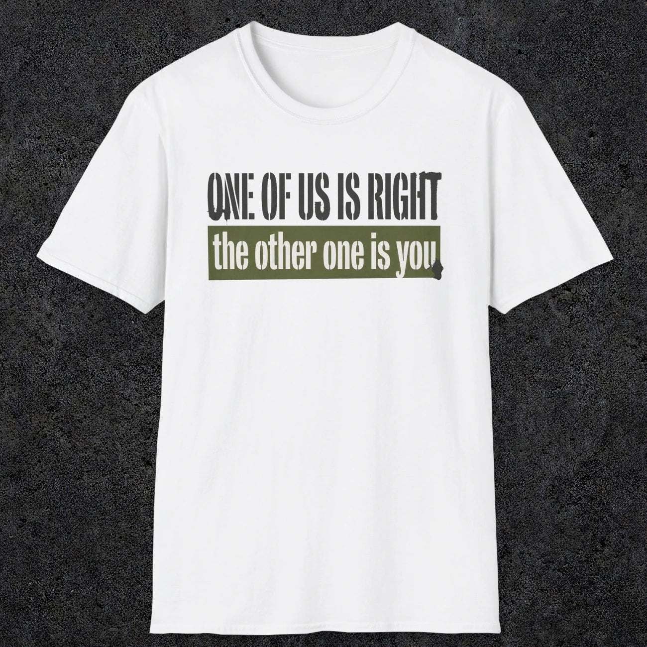 0437 One Of Us Is Right. The Other One Is You | Funny Dad T-Shirt | RustyDad
