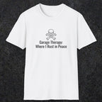 080 Garage thereapy where i rust in peace | Funny Dad T-Shirt | RustyDad