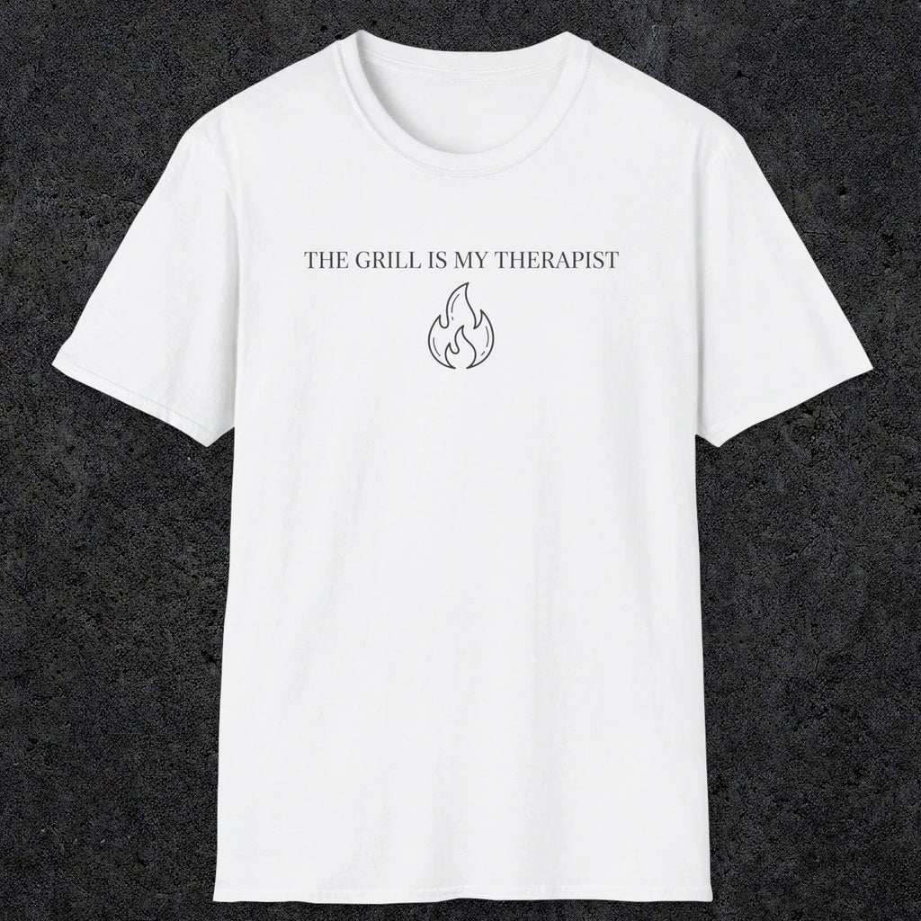 0697 The Grill Is My Therapist | Funny Dad T-Shirt | RustyDad